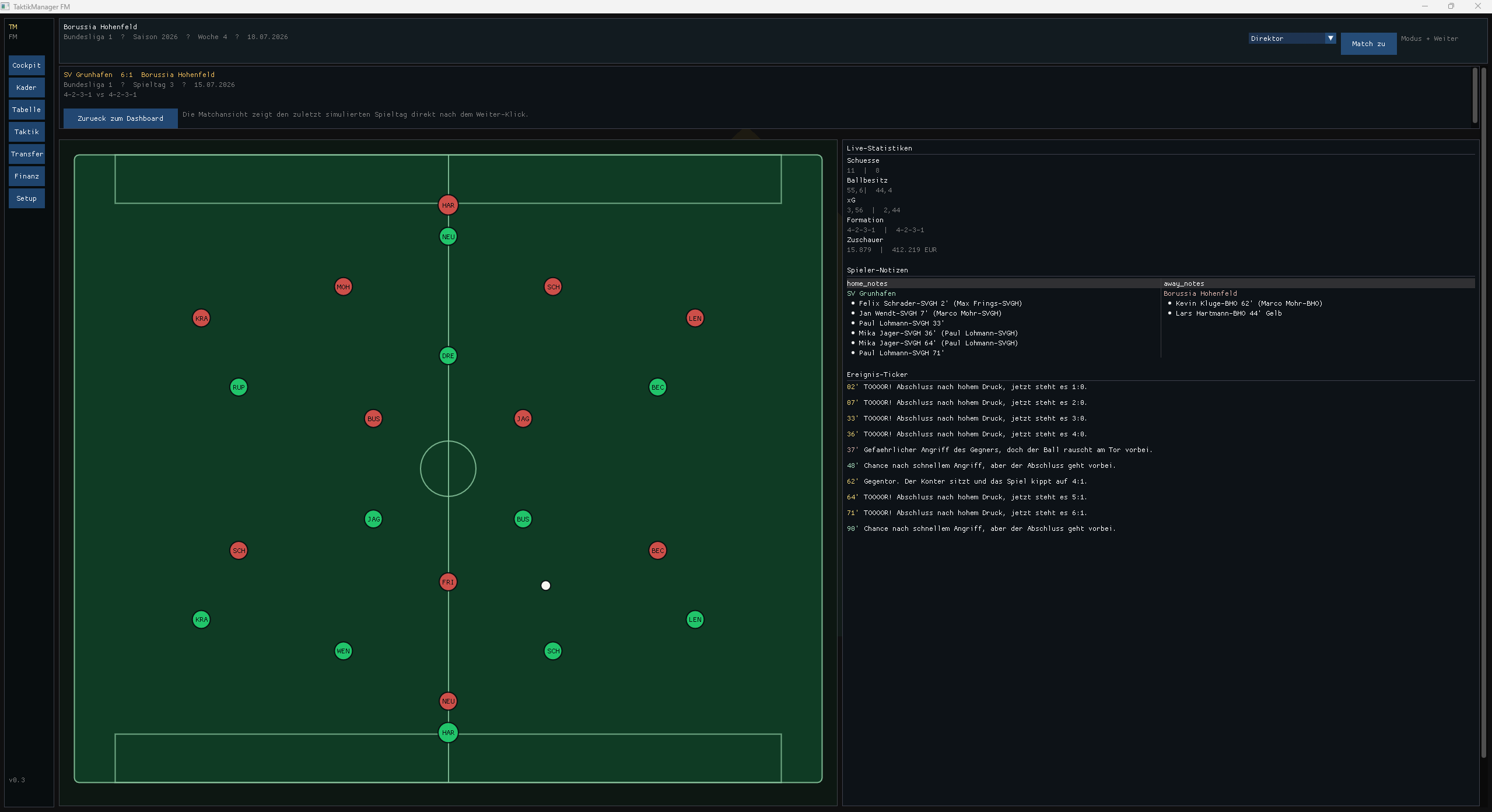 Matchday &mdash; Live-Spielansicht