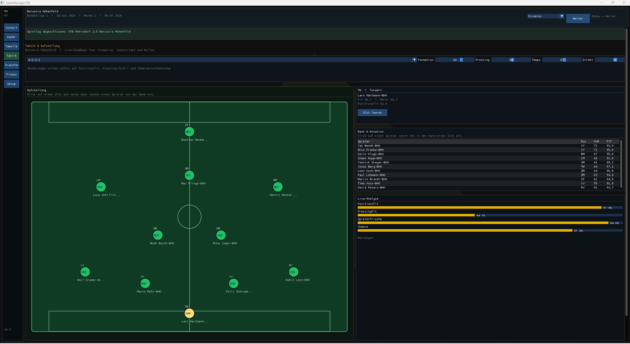Taktik &mdash; Formation & Aufstellung